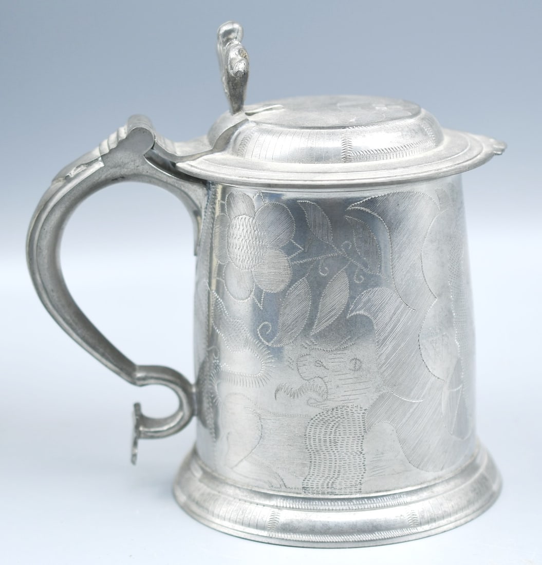 Pewter Stein: John Somers, Brazil. (NOTE-Weight and dimensions are before packaging) total height- 6 1/2". Base Dia- 4 3/8". Weight- 1lb 11.75oz.