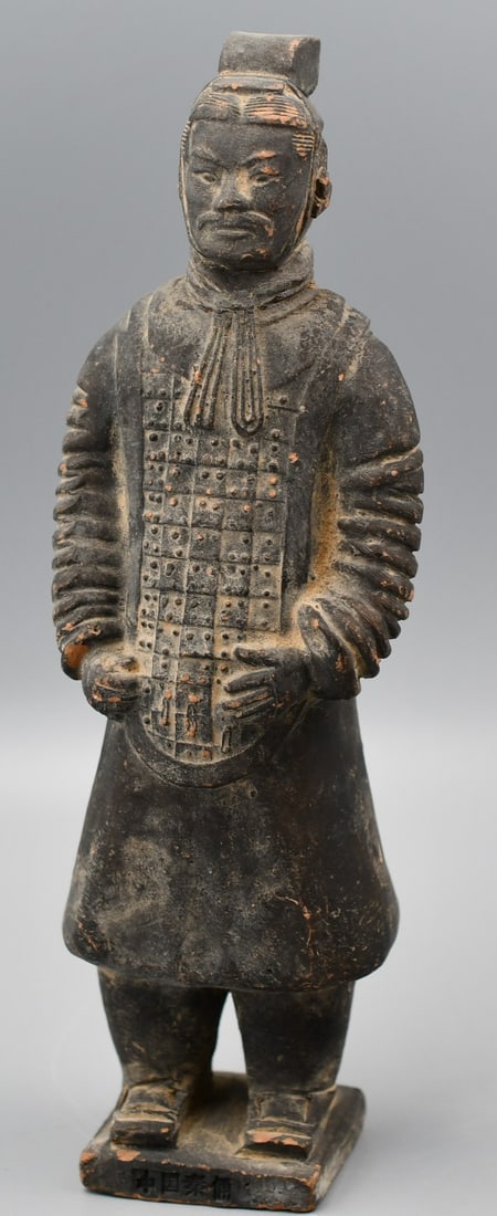 Chinese Terracotta Warrior: Chinese Terracotta warrior statue.(NOTE-Weight and dimensions are before packaging) Statue-8"T, approx-2 1/2"W. base-1 1/2"x 1 3/4". Weight-13.1oz.