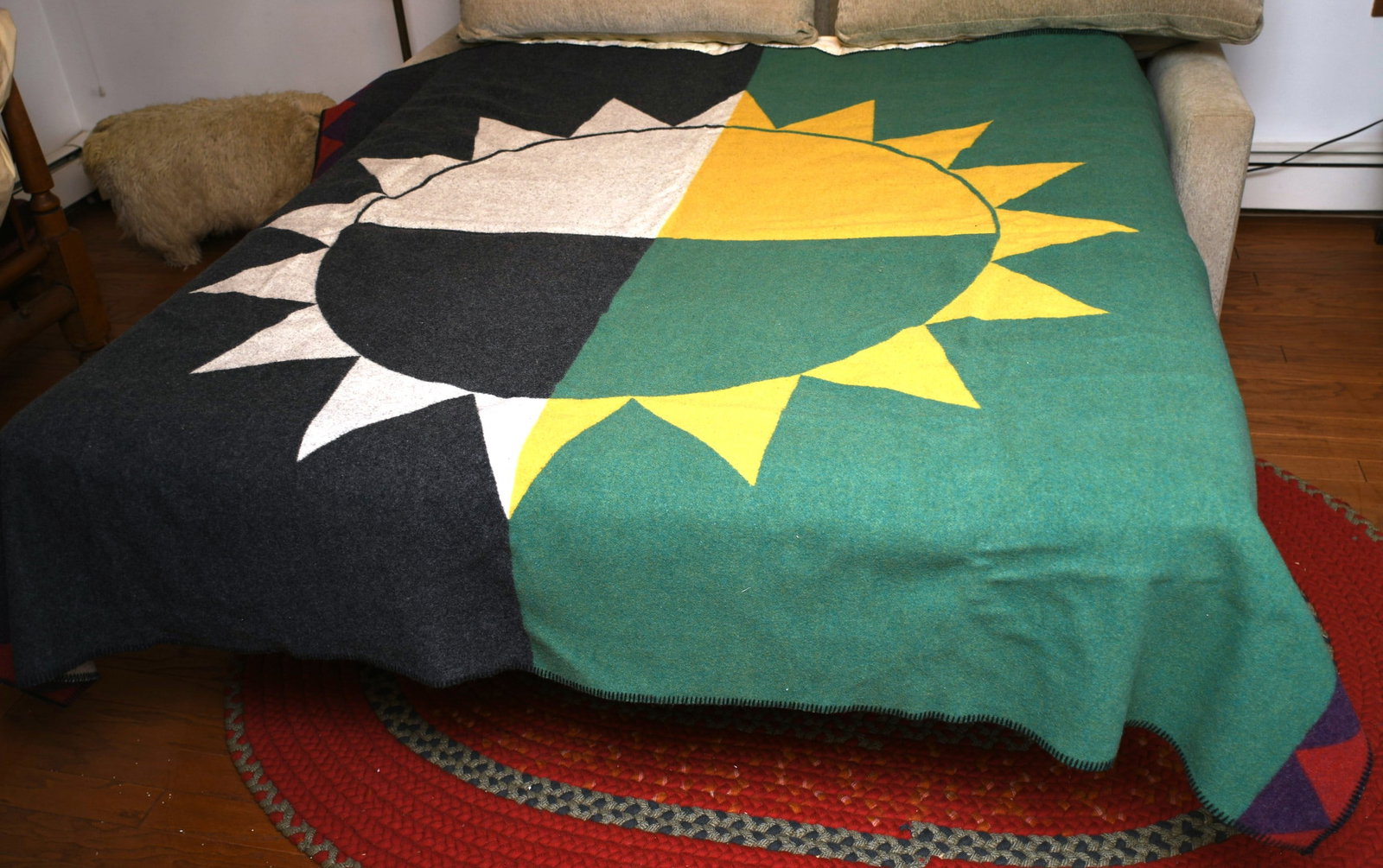 Faribo Wool Blanket: Faribo Pure Wool Blanket. Fairbault Woolen Mill Co. Fairbault, Mn. (NOTE-Weight and dimensions are before packaging) 80"x 80"