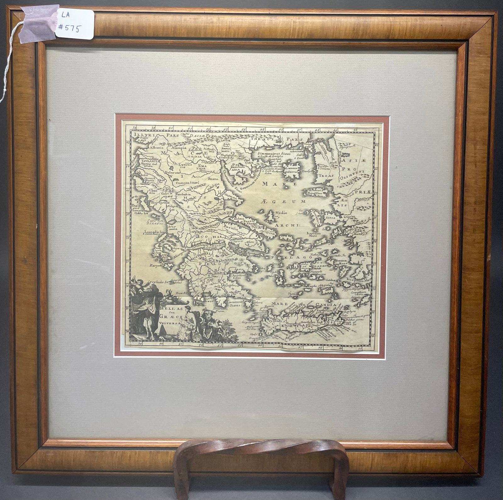 Antique Map of Greece: Print-9" x 10 1/8". Frame-18 1/2" x 18 7/8". All framed art will be shipped through the Stoughton, WI UPS store.
