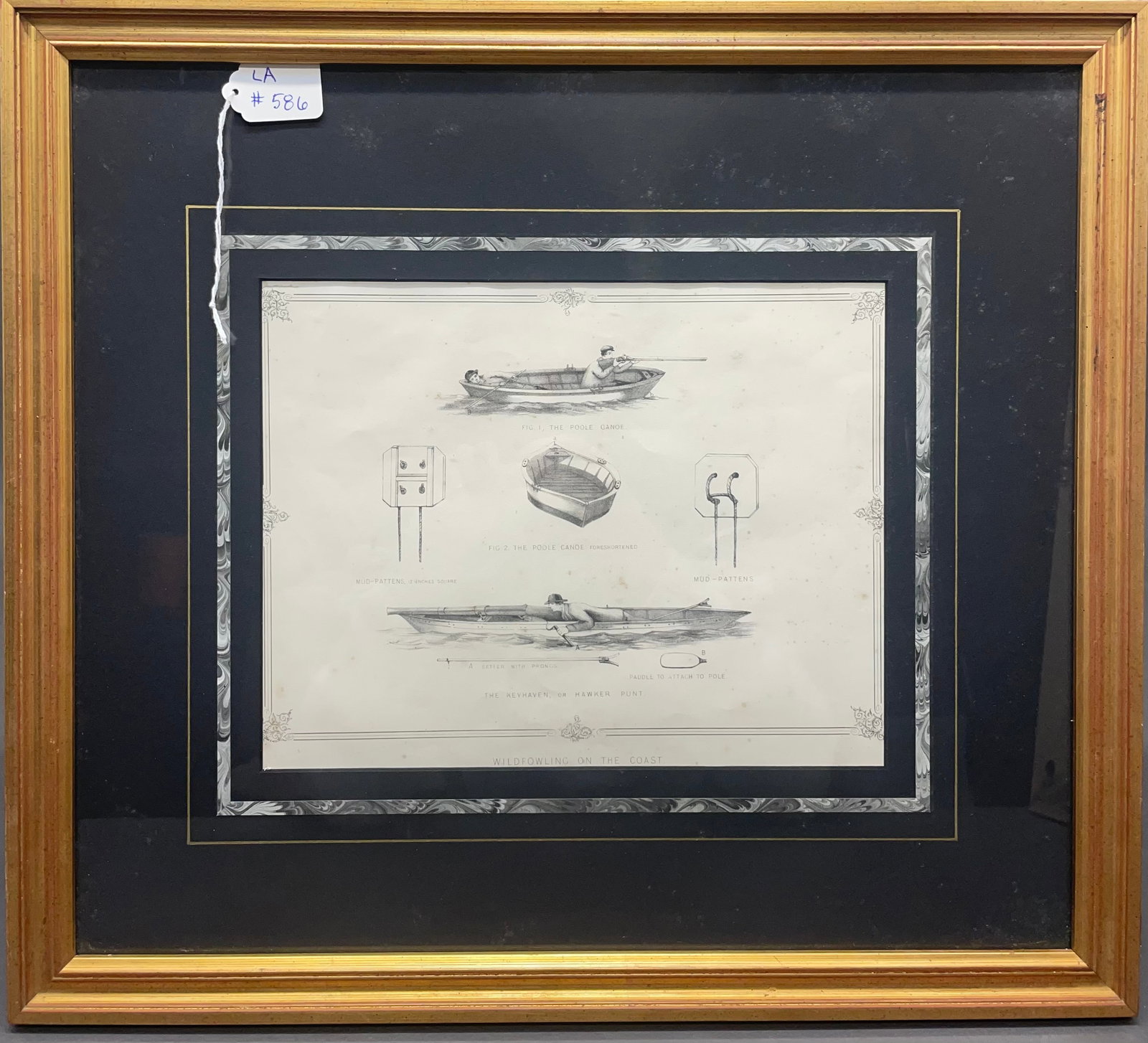 Wilfowling on the Coast Print: Print has considerable age. Unknow specifics due to health conditions of the owner. Prit-8 3/4" x 11 3/4". Frame-18" x 20". All framed art will be shipped through the Stoughton, WI UPS store.