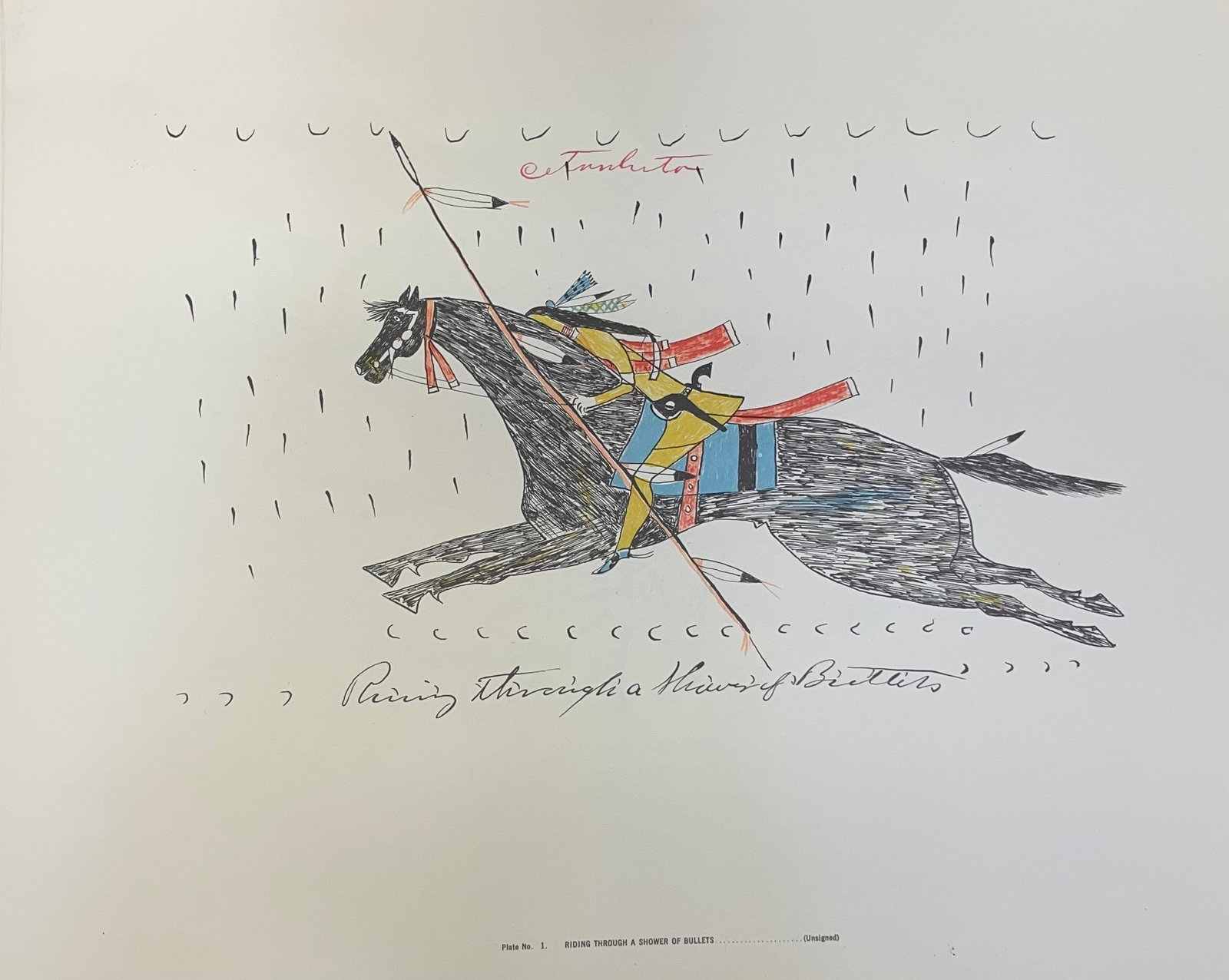 Sioux Indian Drawing Prints: Millwaukee Public Museum Primitive Art Series No. 1. Large Assortment of multiple incomplete sets from from the Priitive Art Series No. 1. Comes with a plate list from the Public Museum. Prints-11"x 1
