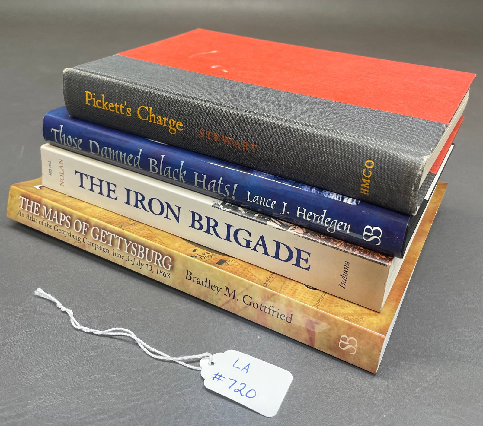 Civil War 4 Book Lot: Picket's Charge 1959 by George Stewart (Riverside Press) "hard cover", Those Damned Black Hats 2008 by Lance J Herdegan "Hard Cover", The Iron Brigade 1994 by Alan Nolan "soft cover", The Maps of Gett