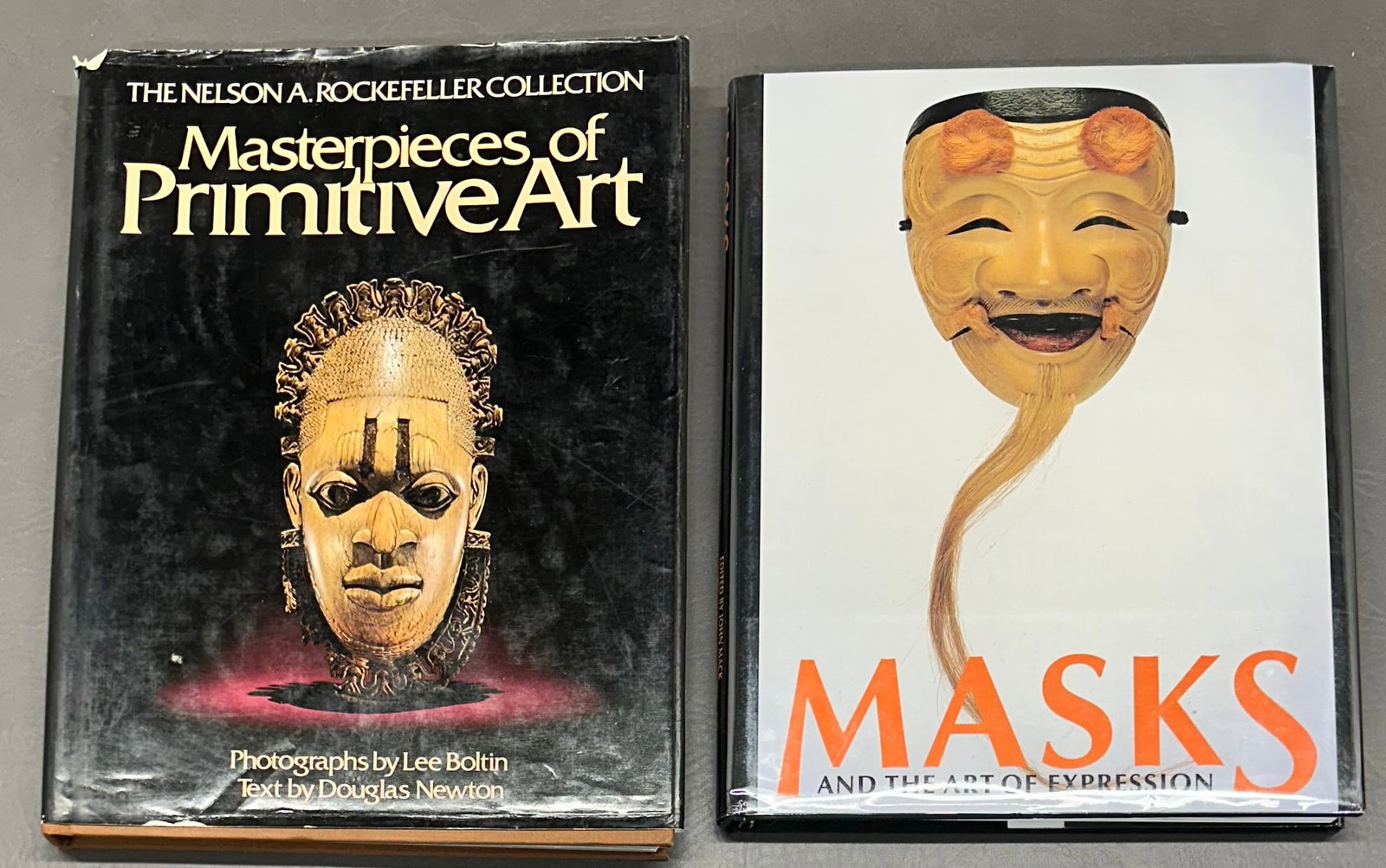 2 Ethinic Art Books: Masterpieces of Primitive Art The Nelson A. Rockerfeller Collection. 254 Photographs by Lee Bolton, and Text by Douglas Newton 1978 "Hard Cover". Masks And The Art Of Expression edited by John Mack &