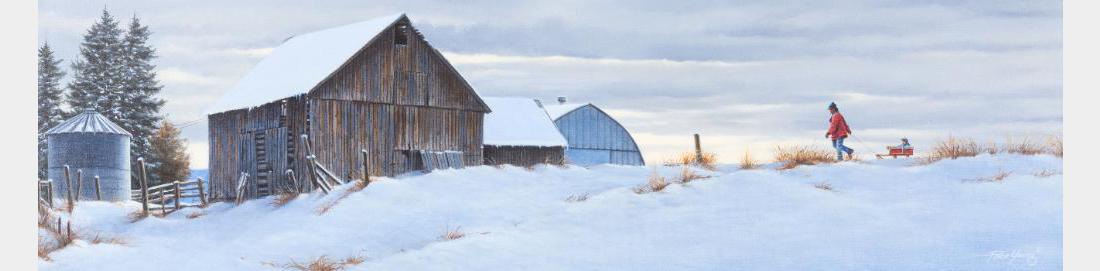 Paco Young, oil on canvas: Paco Young (1958-2005) Snow Rider 8.5" x 31.5" oil on canvas Signed lower right $800-1,200