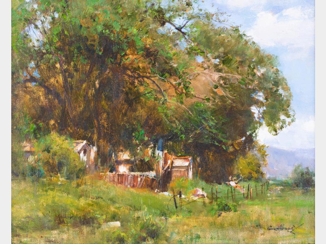 Cyrus Afsary, oil on canvas: Cyrus Afsary (1941 - ) Grandpa's Barn 15.5" x 19.25" oil on canvas Signed lower right $3,000-5,000