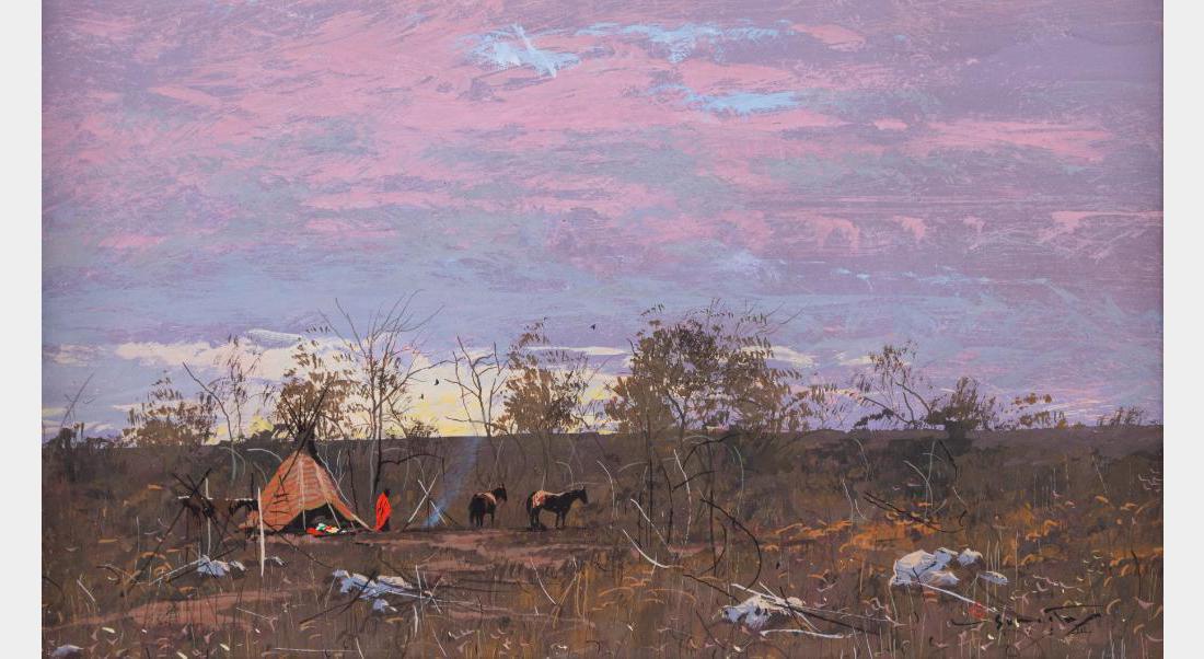 Gregory Sumida,: Gregory Sumida (1948 - ) Two works: 1) Pink Tukum-Pin 4.5" x 7" Signed lower right 2) Hepa Taka - By the Moonlight 4.5" x 7" gouache Signed lower left $800-1,200