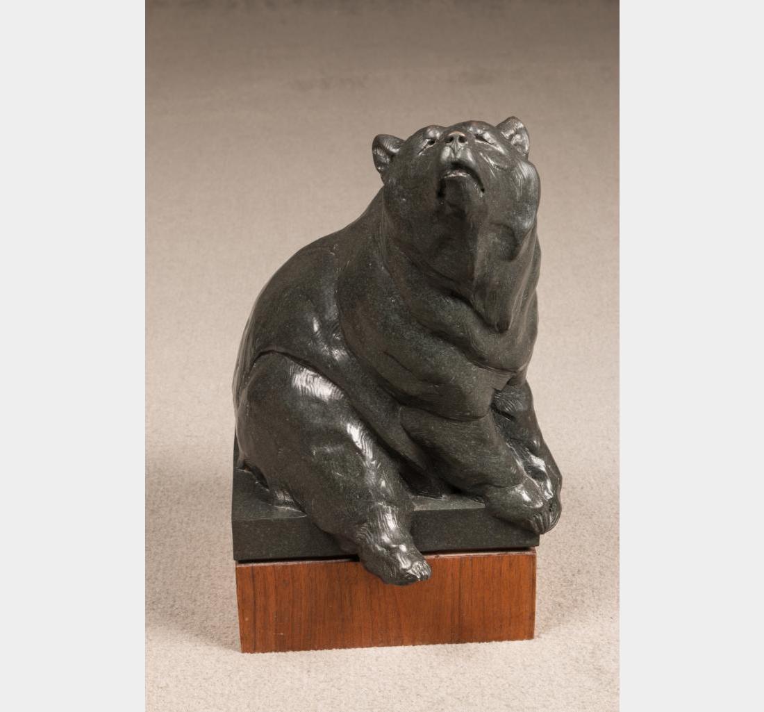 Dan Ostermiller, bronze: Dan Ostermiller (1956 - ) Bear 12" x 9" x 10" bronze Inscribed: (c) D. Ostermiller, '89, 10/20 $2,000-3,000 Provenance: Ex Bokelman Collection.
