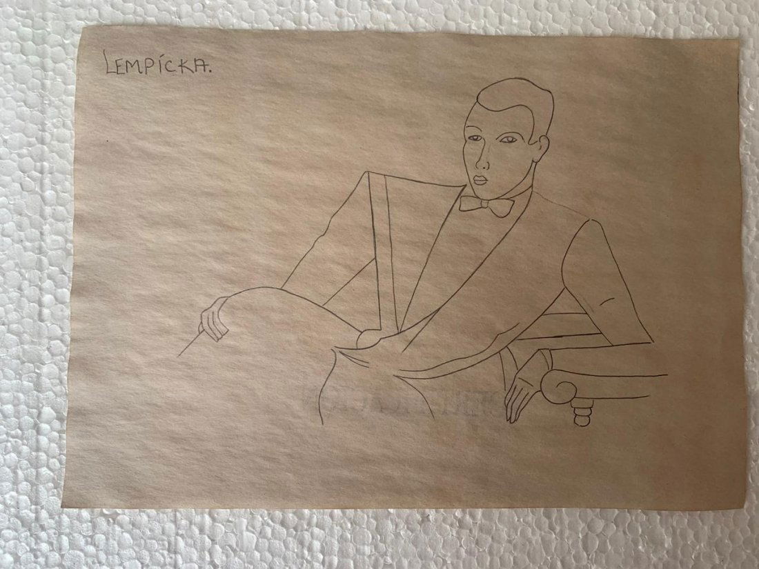 Signed Tamara de Lempicka Charcoal Drawing on paper: Signed and Stamped Tamara de Lempicka Charcoal Drawing on Paper. verso stamp inscribed "Musee d. Orsay". Aprox size 20 x 30 cms. This item has limited provenance, it doesnt have any documentation or c