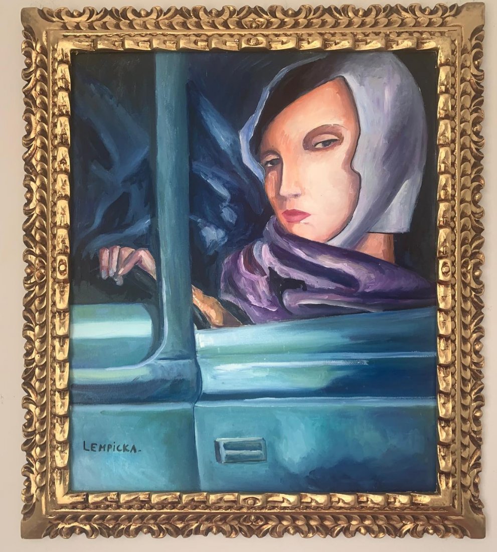 Tamara de Lempicka Oil on Canvas with Framed Signed: Tamara de Lempicka, Oil on Canvas Painting, Signed and Stamped, Framed, Measures 64 x 74 cm, not framed: 50 x 60 cm. I sold this item to the manner or artist style, it doesnÂ´t have any document pro