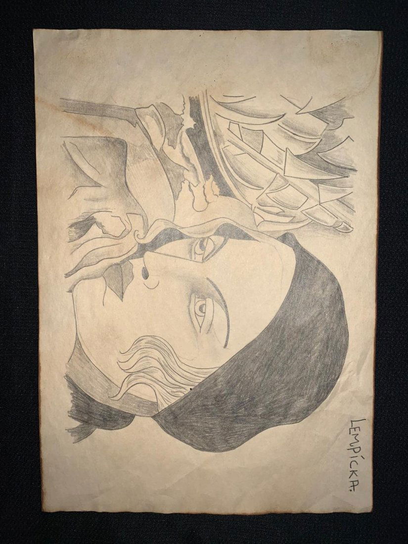 Signed & Stamped Tamara de Lempicka Drawing on paper: Signed and Stamped Tamara de Lempicka Charcoal Drawing on Paper. verso stamp inscribed "Musee d. Orsay". Aprox size 20 x 30 cms. This item has limited provenance, it doesnt have any documentation or c