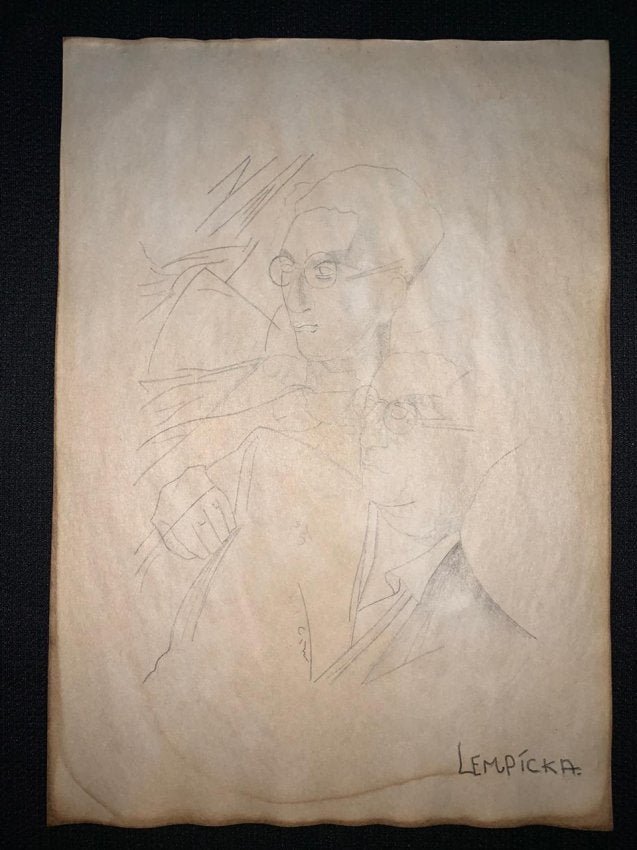 Signed & Stamped Tamara de Lempicka Drawing on paper: Signed and Stamped Tamara de Lempicka Charcoal Drawing on Paper. verso stamp inscribed "Musee d. Orsay". Aprox size 20 x 30 cms. This item has limited provenance, it doesnt have any documentation or c