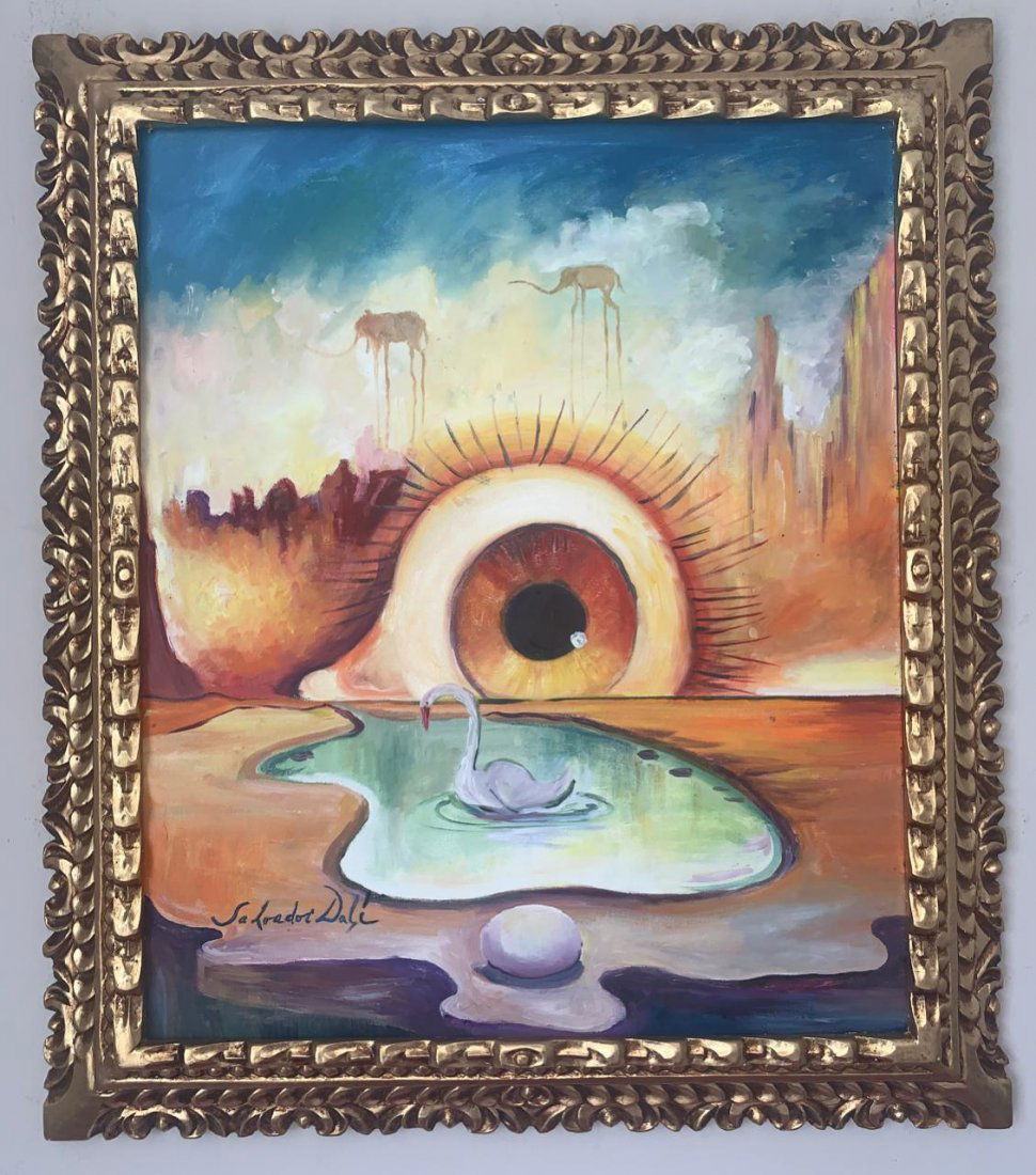 Salvador Dalí Painting Oil On Canvas Signed and Stamped (1 of 10)
