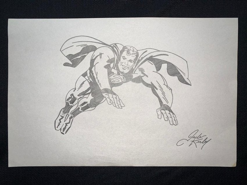 Signed and Stamped Jack Kirby Drawing on paper (1 of 2)