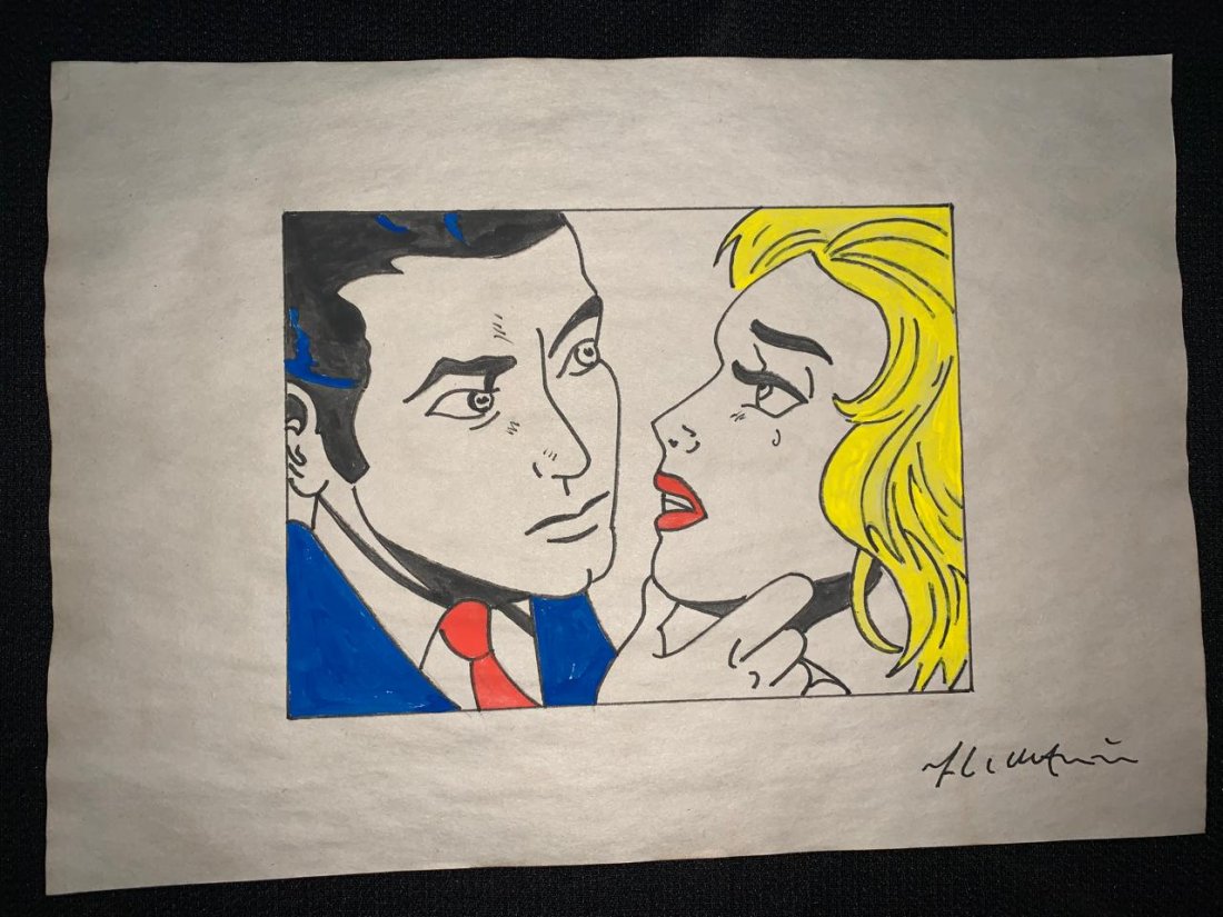 Signed & Stamped Roy Lichtenstein Mixed Media on paper (1 of 2)