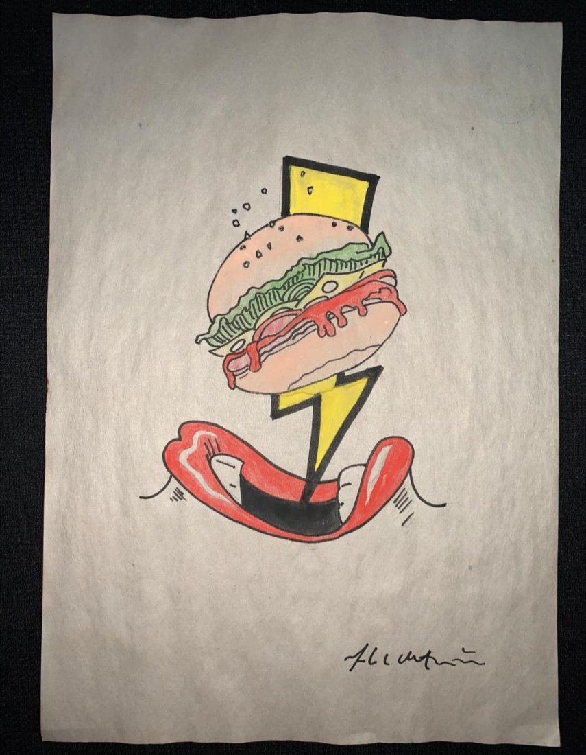 Signed & Stamped Roy Lichtenstein Mixed Media on paper (1 of 2)