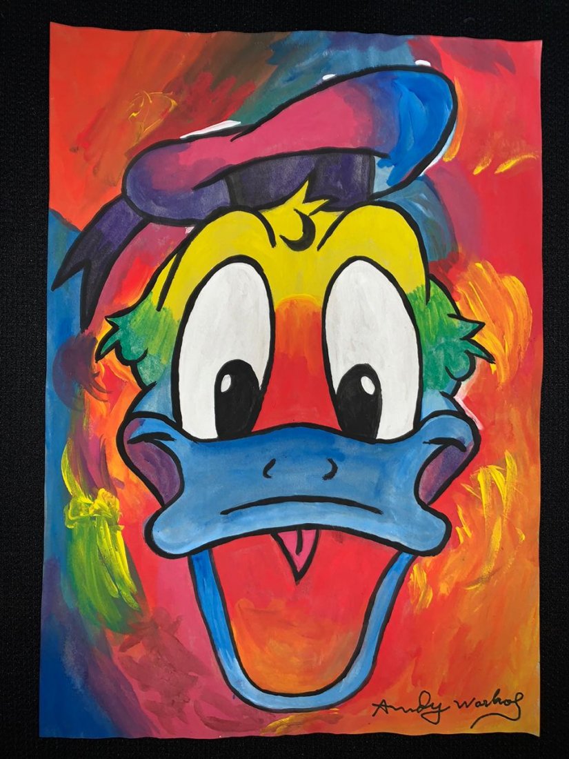 Signed and Stamped Andy Warhol Mixed Media on paper (1 of 2)