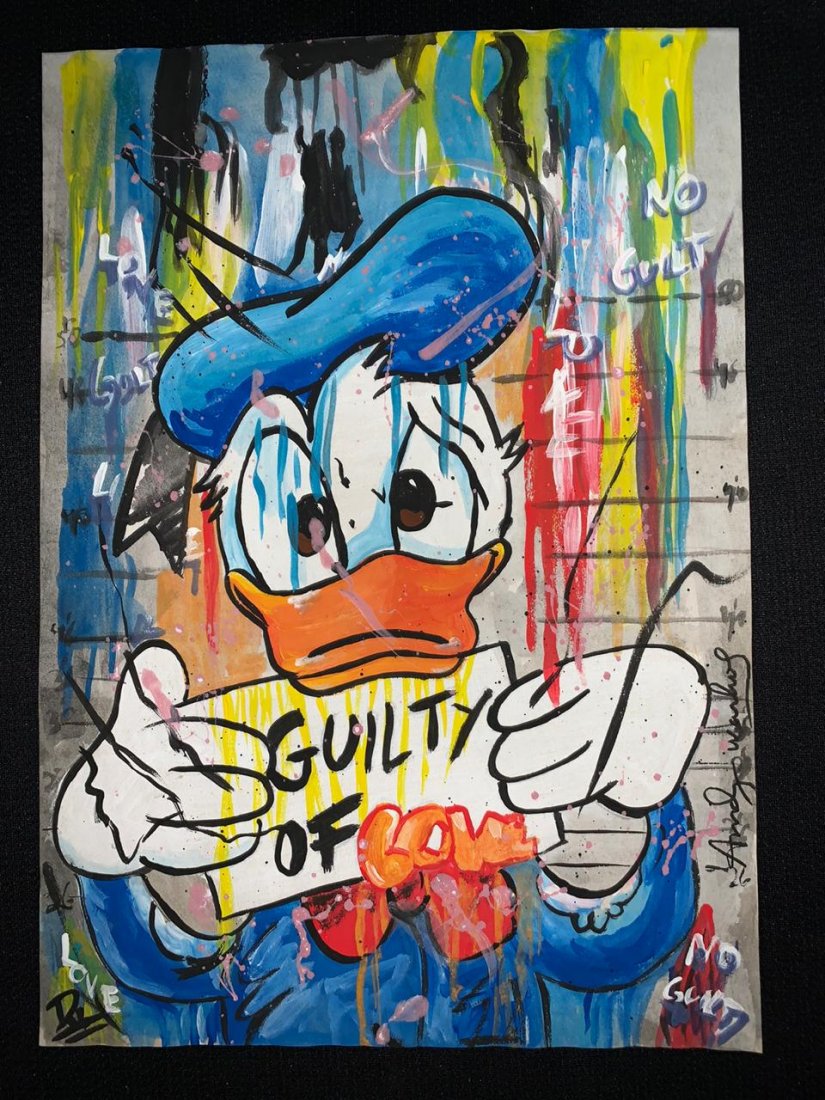 Signed and Stamped Andy Warhol Mixed Media on paper (1 of 2)