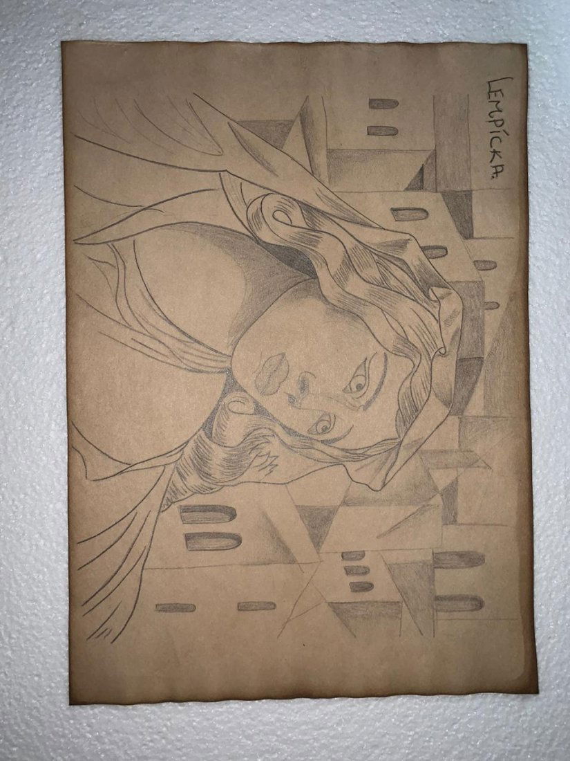 Signed & Stamped Tamara de Lempicka Drawing on paper (1 of 2)