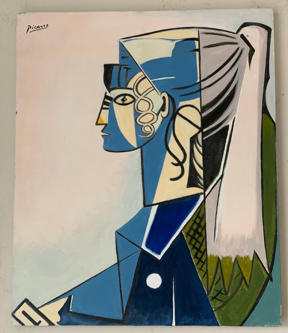 Pablo Picasso Oil on Canvas, Signed and Stamped: Pablo Picasso Spanish artist, Oil on canvas painting. Signed and stamped. I sell this item to the maner or artist style. It doesn't have any document provenance. Measures : 50 x 60 cm. See photos. You