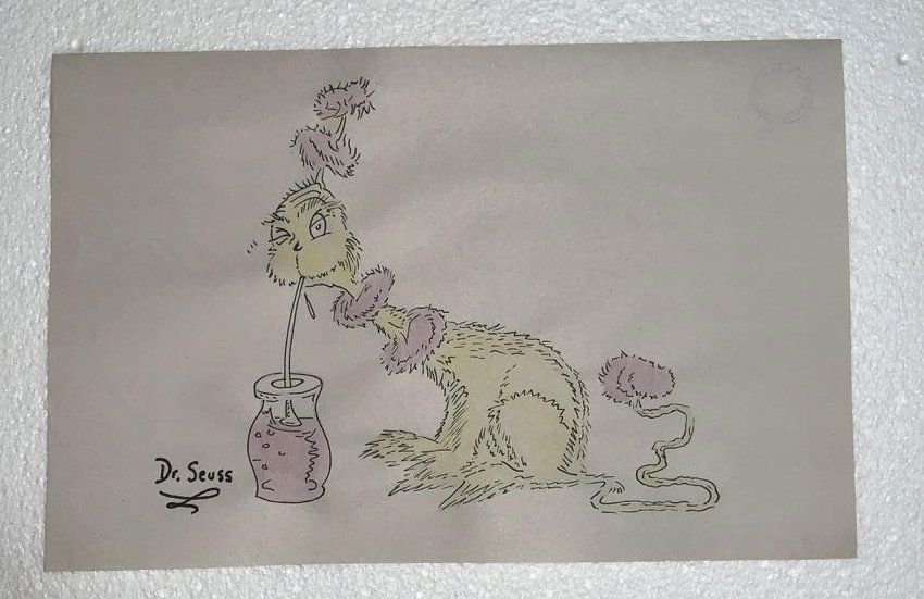 Signed and Stamped Dr. Seuss Drawing on paper (1 of 2)