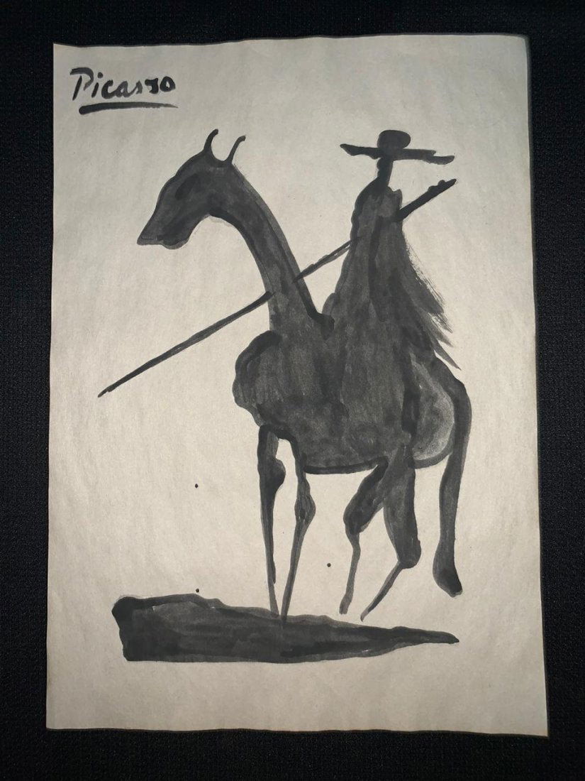 Signed and Stamped Pablo Picasso Drawing on paper (1 of 2)