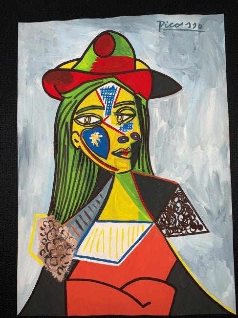 Signed and Stamped Pablo Picasso Mixed Media on paper (1 of 2)