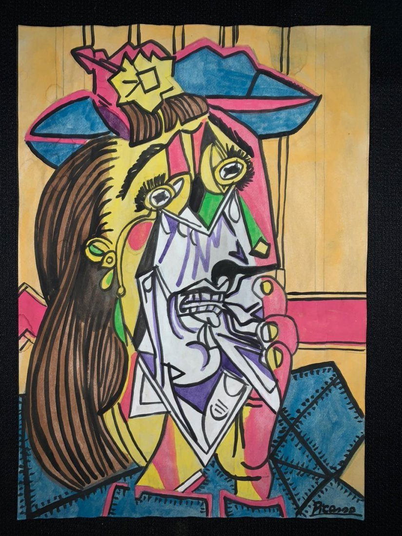 Signed and Stamped Pablo Picasso Mixed Media on paper (1 of 2)