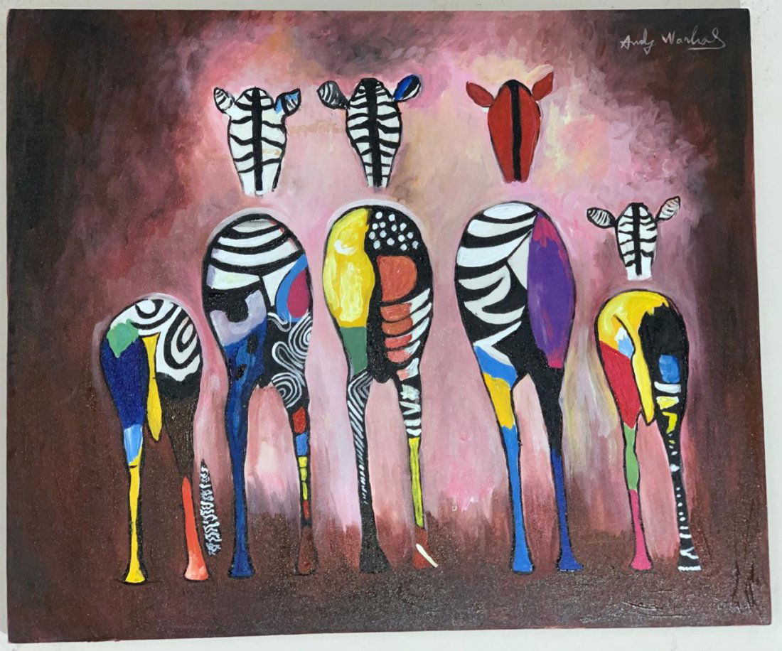 Andy Warhol Oil on Canvas, Signed and Stamped (1 of 8)