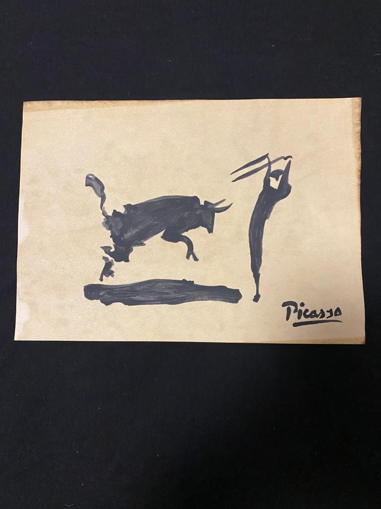 Signed and Stamped Pablo Picasso Drawing on paper (1 of 2)