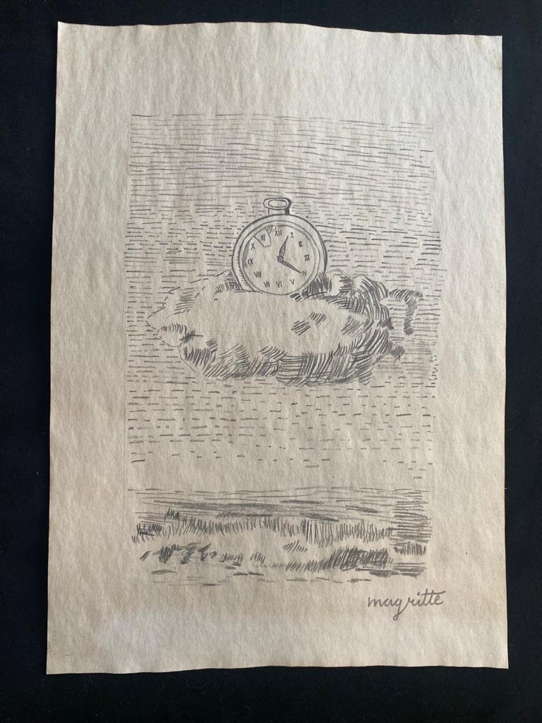 Signed and Stamped René Magritte Drawing on paper: Signed and Stamped René Magritte Artist Drawing on Paper. Aprox size 20 x 30 cm. This item has limited provenance, it doesnt have any documentation or cerfication, Sold "as is" to the manner or style