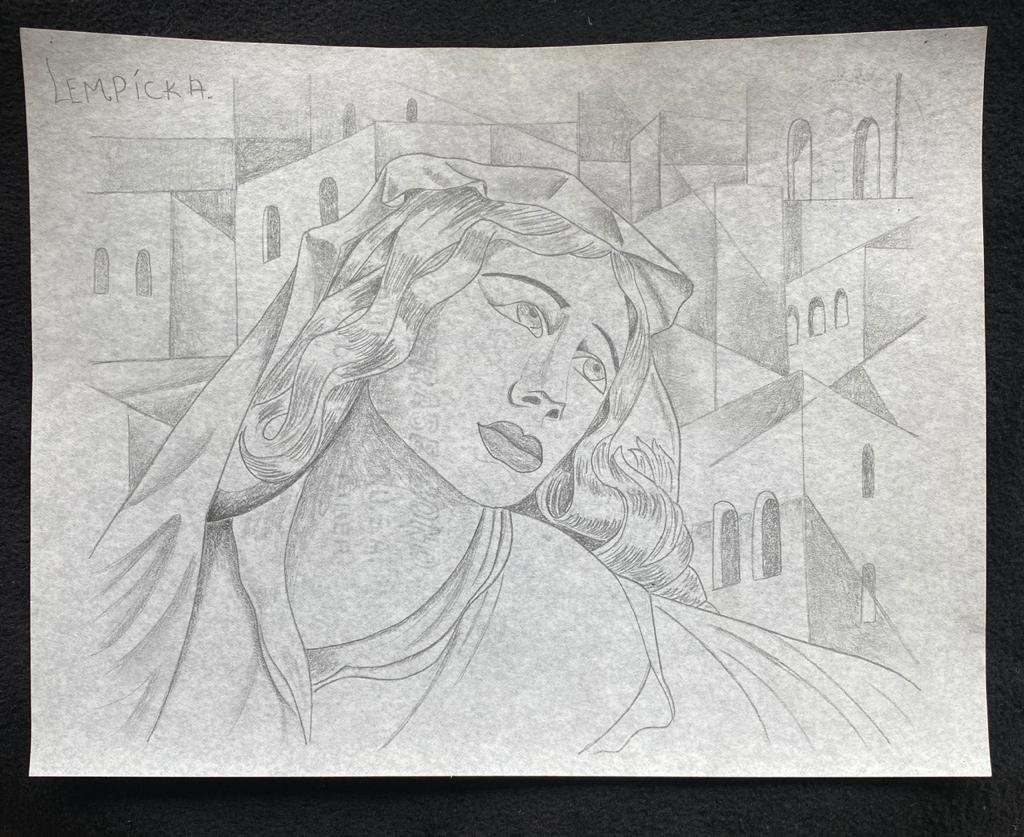 Signed & Stamped Tamara de Lempicka Drawing on paper: Signed and Stamped Tamara de Lempicka Charcoal Drawing on Paper. . Aprox size 20 x 30 cms. This item has limited provenance, it doesnt have any documentation or cerfication, Sold "as is" to the manner