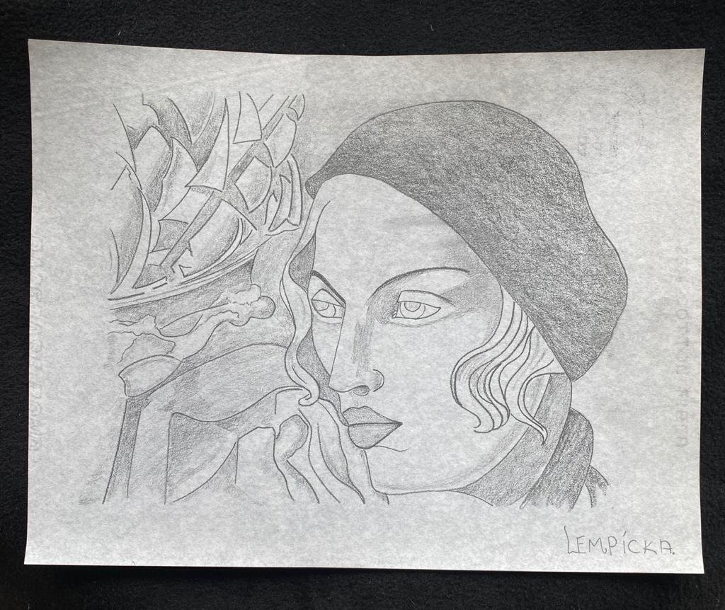 Signed & Stamped Tamara de Lempicka Drawing on paper: Signed and Stamped Tamara de Lempicka Charcoal Drawing on Paper. . Aprox size 20 x 30 cms. This item has limited provenance, it doesnt have any documentation or cerfication, Sold "as is" to the manner