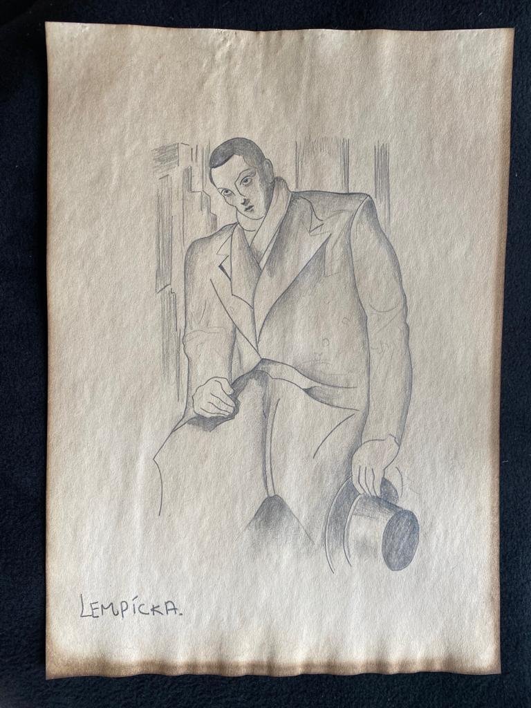 Signed & Stamped Tamara de Lempicka Drawing on paper: Signed and Stamped Tamara de Lempicka Charcoal Drawing on Paper. . Aprox size 20 x 30 cms. This item has limited provenance, it doesnt have any documentation or cerfication, Sold "as is" to the manner