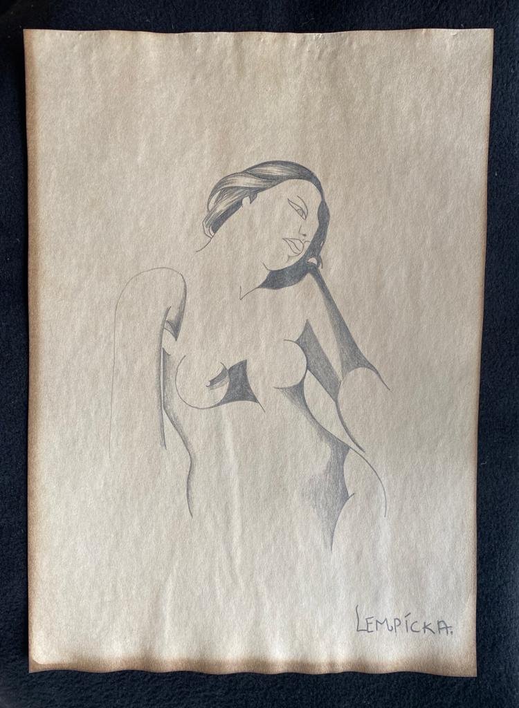 Signed & Stamped Tamara de Lempicka Drawing on paper: Signed and Stamped Tamara de Lempicka Drawing on Paper. . Aprox size 20 x 30 cms. This item has limited provenance, it doesnt have any documentation or cerfication, Sold "as is" to the manner or style