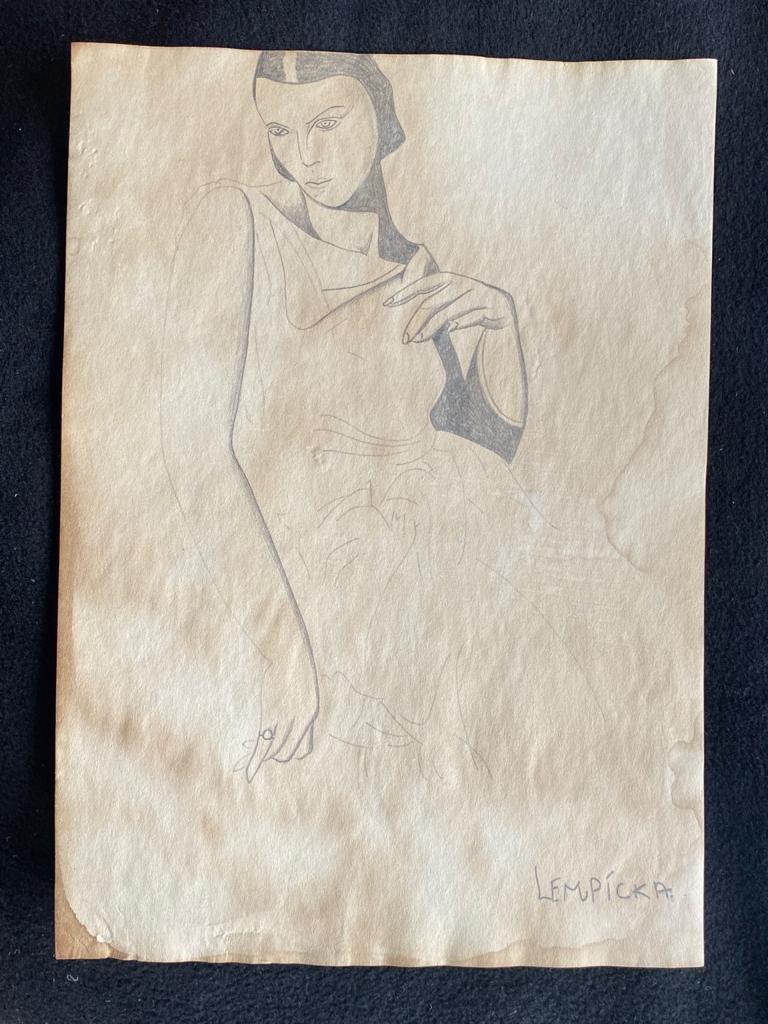 Signed & Stamped Tamara de Lempicka Drawing on paper: Signed and Stamped Tamara de Lempicka Drawing on Paper. . Aprox size 20 x 30 cms. This item has limited provenance, it doesnt have any documentation or cerfication, Sold "as is" to the manner or style