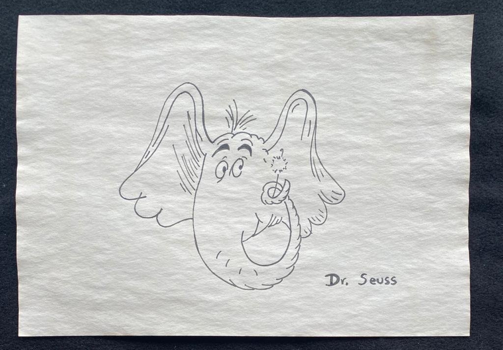 Signed and Stamped Dr. Seuss Mixed Media on paper (1 of 2)