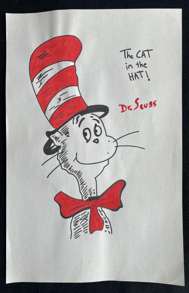 Signed and Stamped Dr. Seuss Mixed Media on paper (1 of 2)