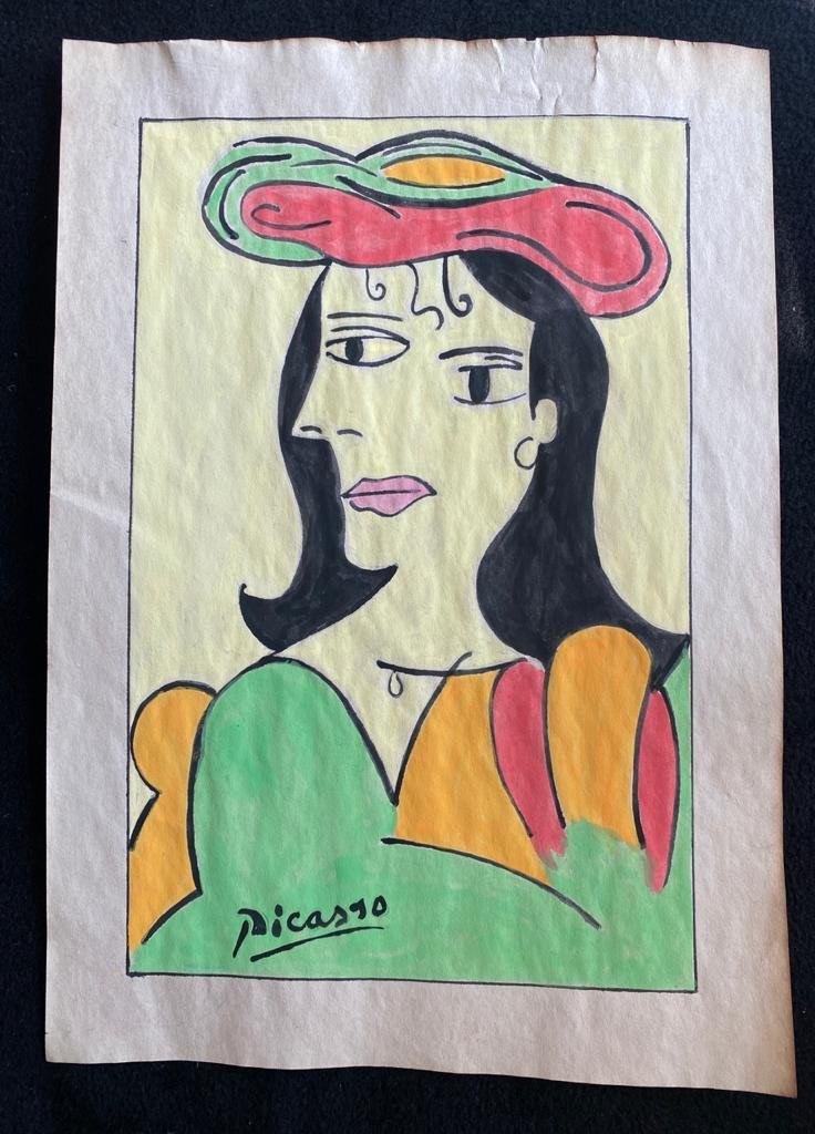 Signed & Stamped Pablo Picasso Mixed Media on paper (1 of 3)