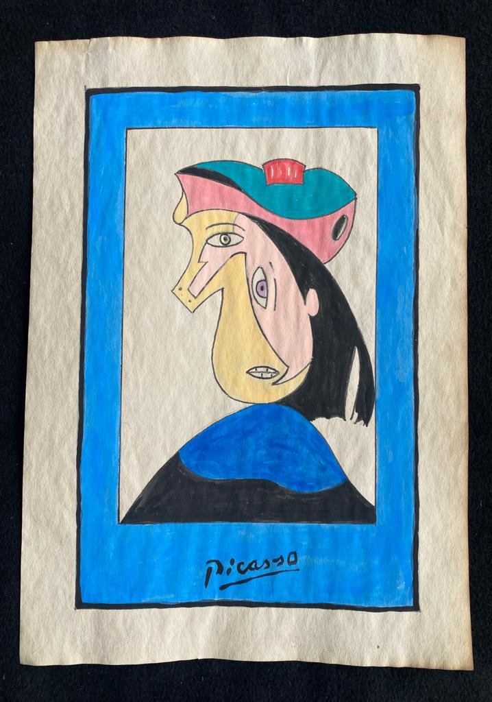 Signed & Stamped Pablo Picasso Mixed Media on paper (1 of 2)