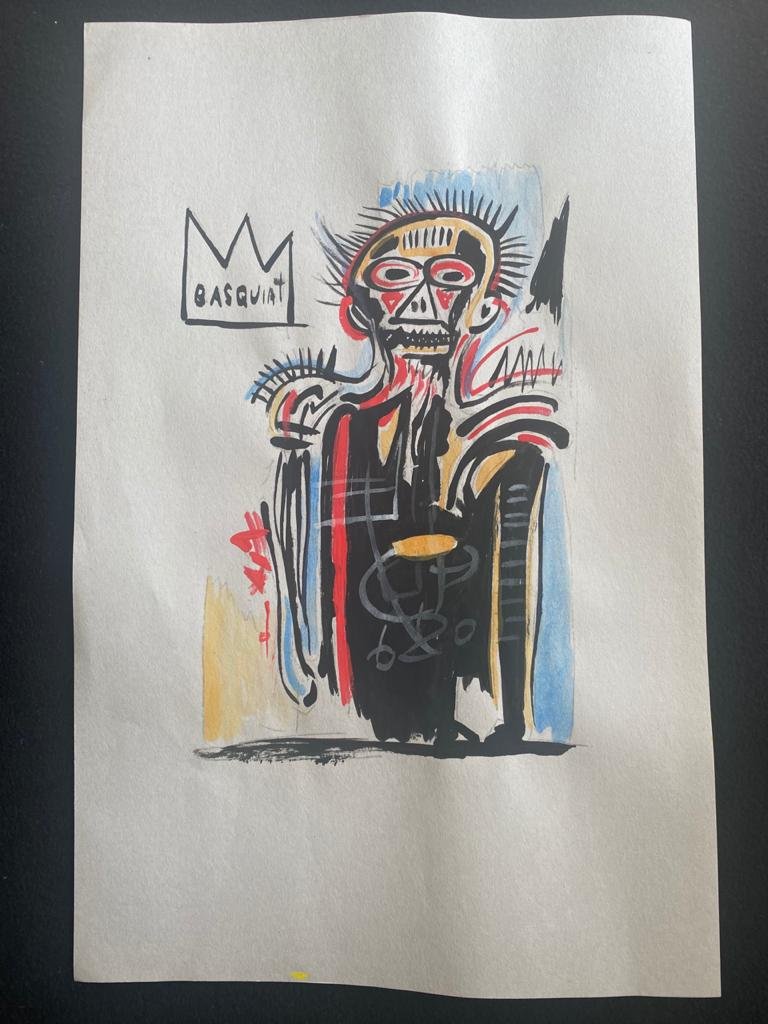 Jean-Michel Basquiat Mixed Media Drawing on Paper (1 of 2)