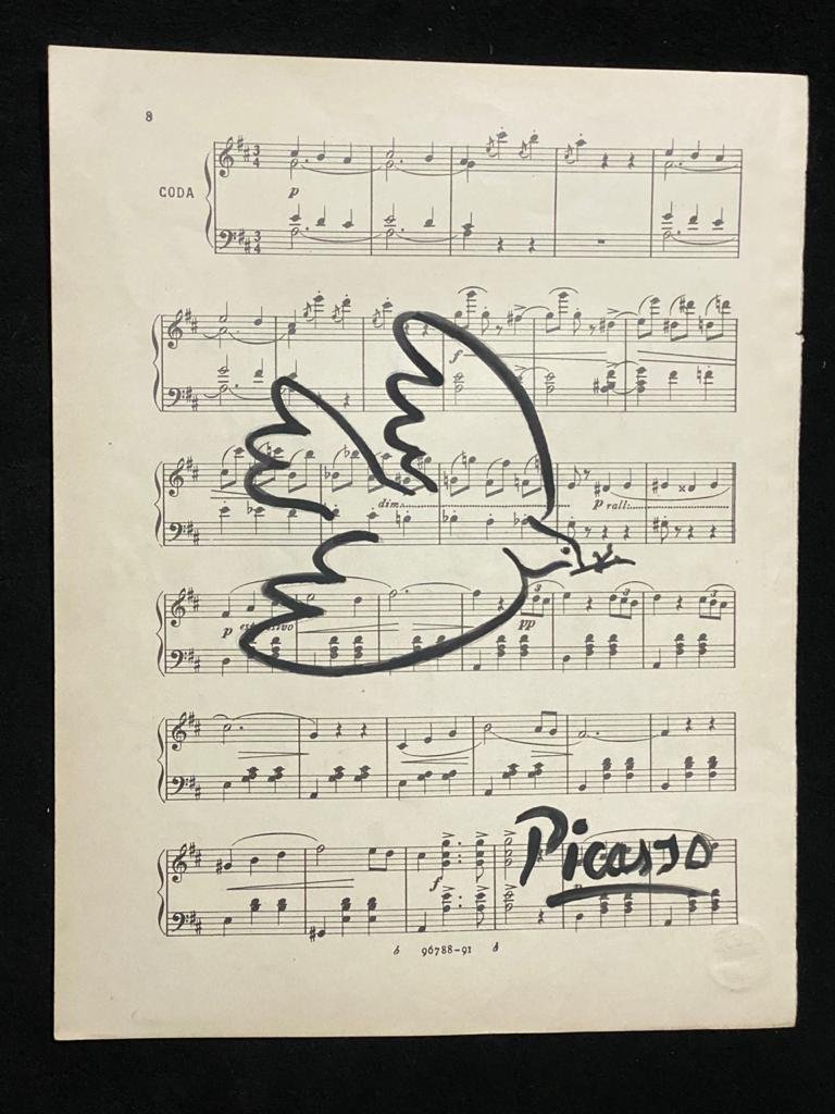 Signed & Stamped Pablo Picasso Drawing on paper (1 of 2)