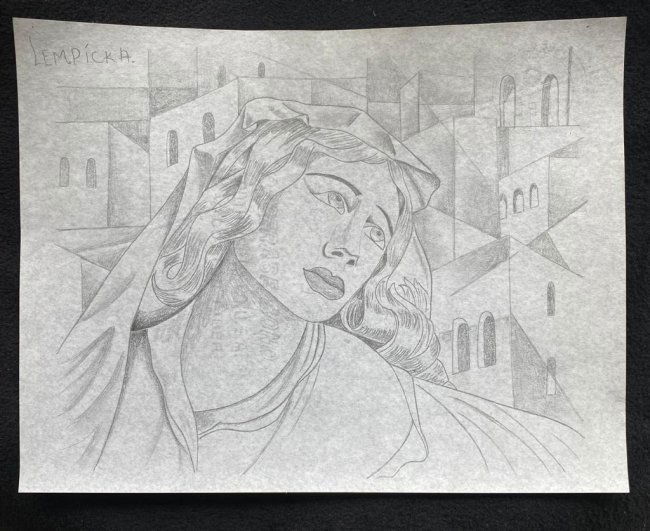 Signed & Stamped Tamara de Lempicka Drawing on paper: Signed and Stamped Tamara de Lempicka Charcoal Drawing on Paper. . Aprox size 20 x 30 cms. This item has limited provenance, it doesnt have any documentation or cerfication, Sold "as is" to the manner