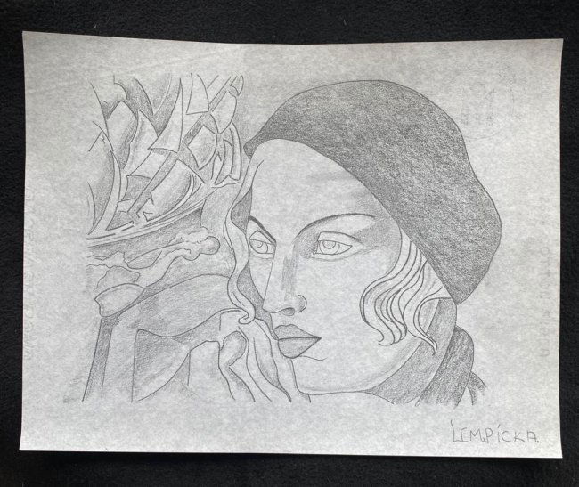 Signed & Stamped Tamara de Lempicka Drawing on paper: Signed and Stamped Tamara de Lempicka Charcoal Drawing on Paper. . Aprox size 20 x 30 cms. This item has limited provenance, it doesnt have any documentation or cerfication, Sold "as is" to the manner