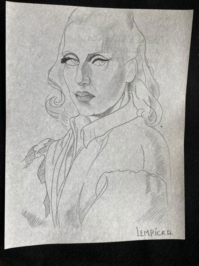 Signed & Stamped Tamara de Lempicka Drawing on paper: Signed and Stamped Tamara de Lempicka Charcoal Drawing on Paper. . Aprox size 20 x 30 cms. This item has limited provenance, it doesnt have any documentation or cerfication, Sold \"as is\" to the mann