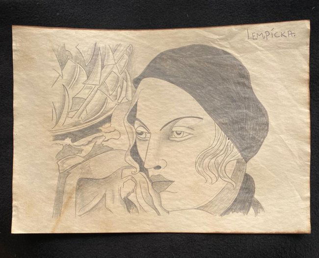 Signed & Stamped Tamara de Lempicka Drawing on paper: Signed and Stamped Tamara de Lempicka Charcoal Drawing on Paper. . Aprox size 20 x 30 cms. This item has limited provenance, it doesnt have any documentation or cerfication, Sold \"as is\" to the mann
