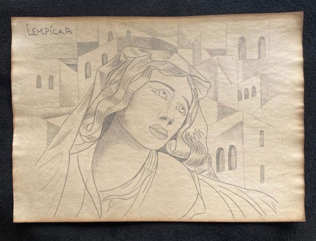Signed & Stamped Tamara de Lempicka Drawing on paper: Signed and Stamped Tamara de Lempicka Charcoal Drawing on Paper. . Aprox size 20 x 30 cms. This item has limited provenance, it doesnt have any documentation or cerfication, Sold \\\\\\\\\\\\\\\"as is