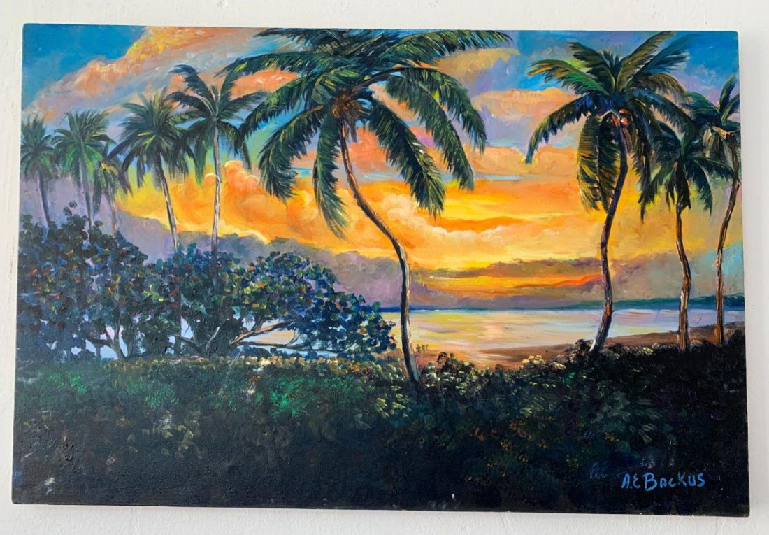 Albert E. Backus Oil On Canvas Painting, Signed (1 of 8)