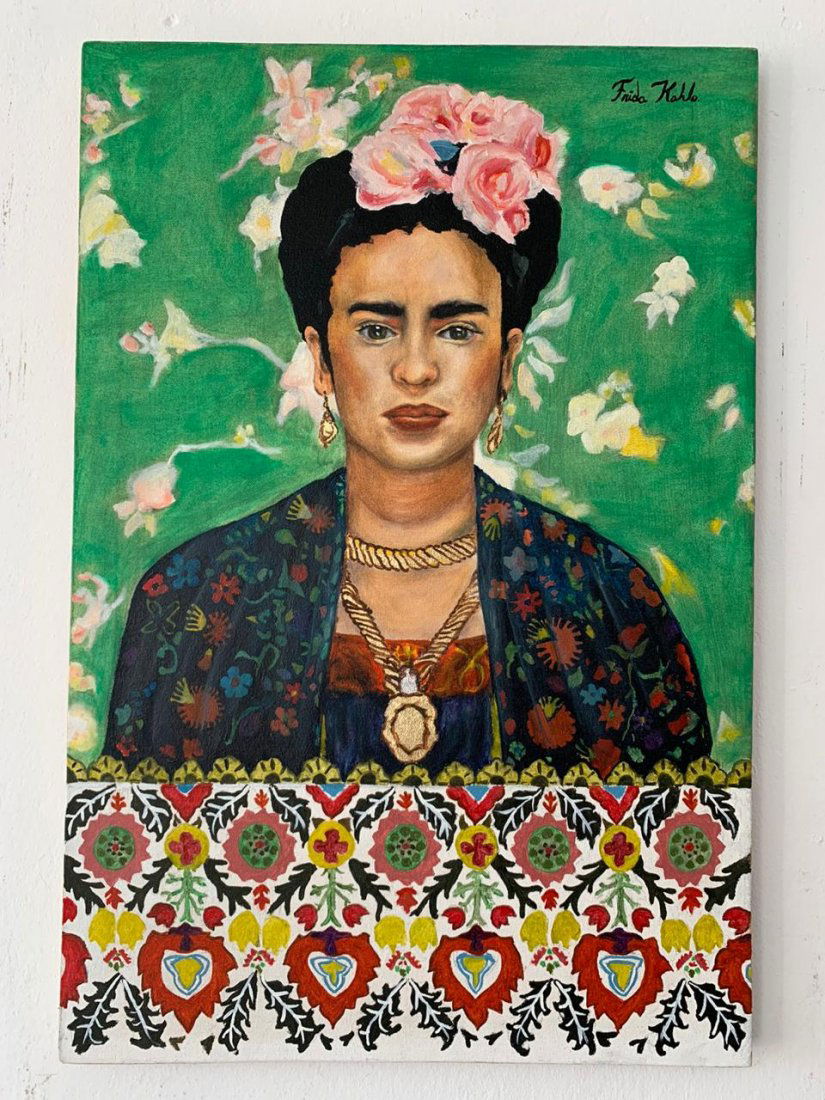 Frida Kahlo Oil On Canvas Painting, Signed and Stamped (1 of 11)