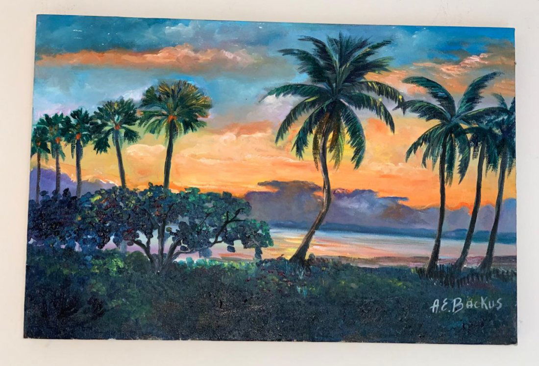 Albert E. Backus Oil On Canvas Painting, Signed (1 of 11)